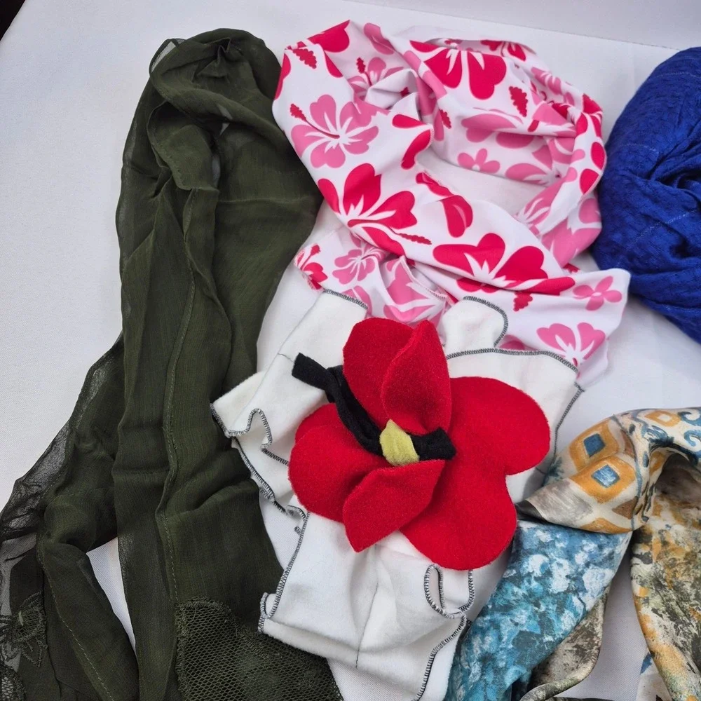 Scarf Bundle Lot 6‎ Lightweight Fashion Scarves Mixed Colors Prints Boho Chic